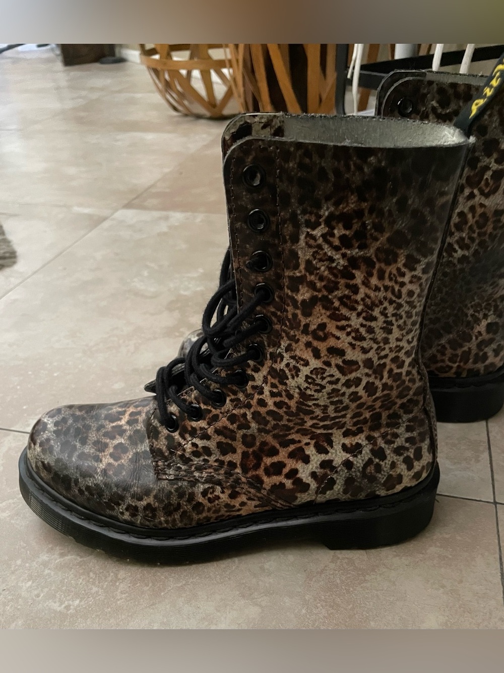 Leopard print Dr. Martens boots